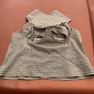 Strappy Gingham Bustier Top